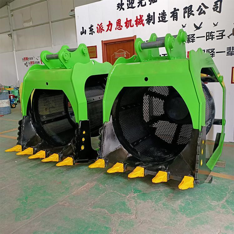 挖掘机筛分设备旋转筛分斗洗沙斗泥土砂石分离机(图3)