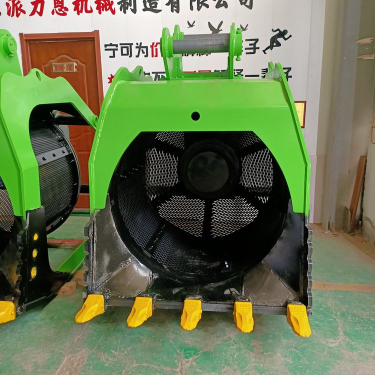 挖掘机筛分设备旋转筛分斗洗沙斗泥土砂石分离机(图2)