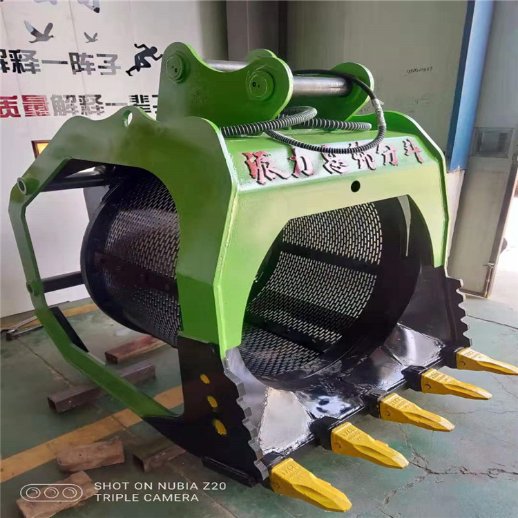 挖掘机筛分设备旋转筛分斗洗沙斗泥土砂石分离机(图5)