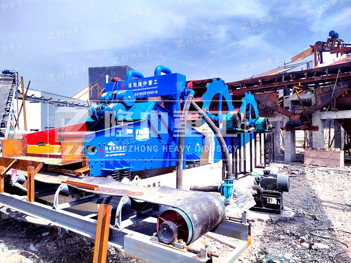 大型洗砂机设备工作现场，水洗石粉沙机型号介绍(图3)