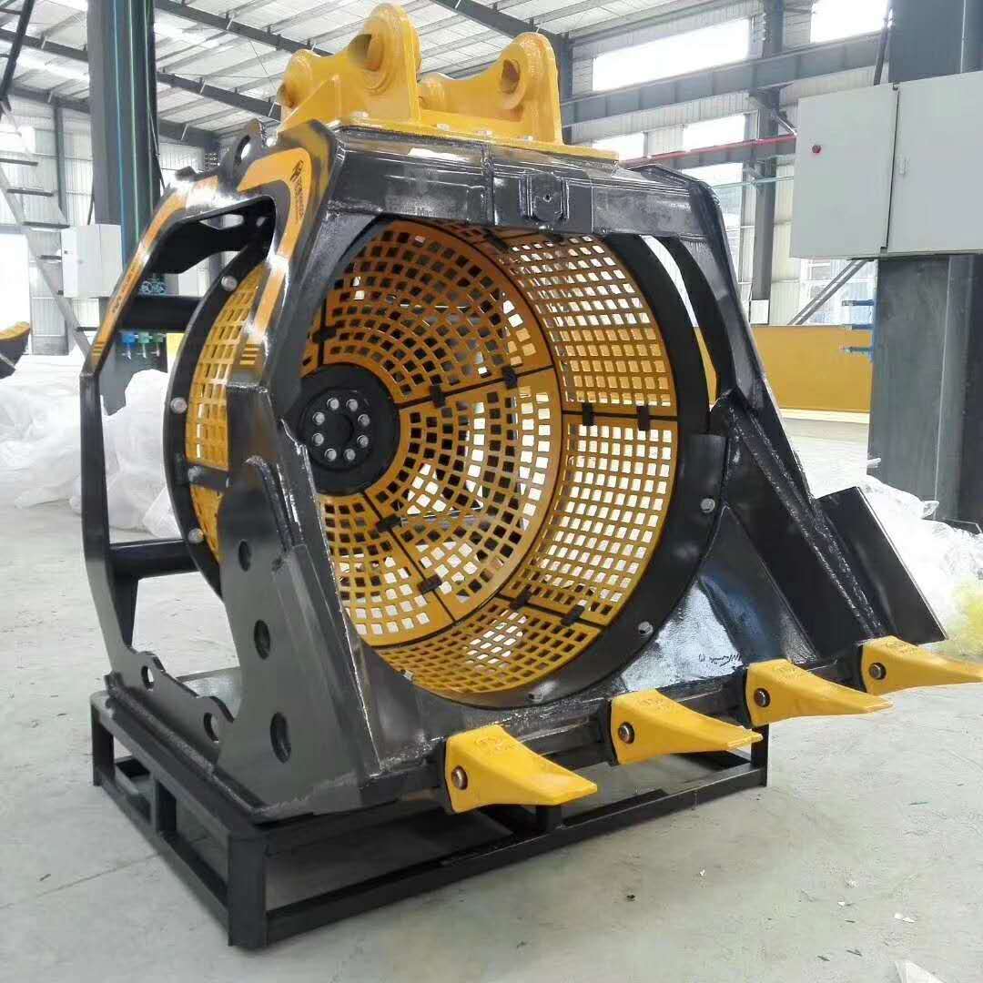 勾机旋转滚筒筛沙滩清洁筛分斗洗沙筛分铲斗(图1) 勾机旋转滚筒筛沙滩清洁筛分斗洗沙筛分铲斗(图1)