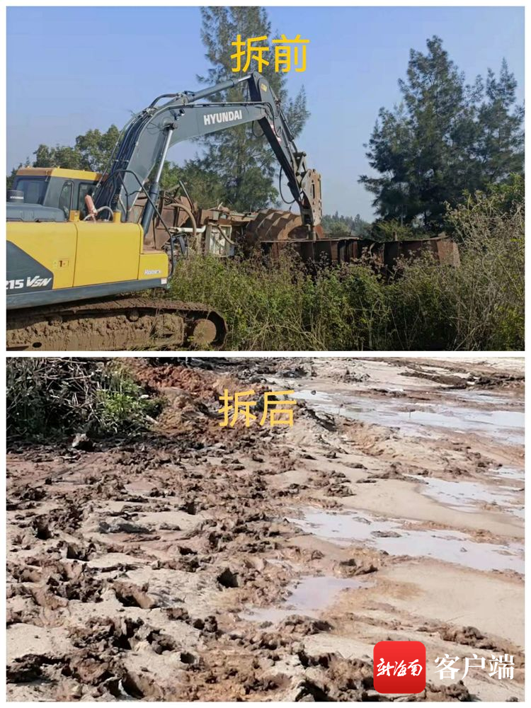 海口龙泉镇一无证洗砂场乱排污被依法取缔(图2)