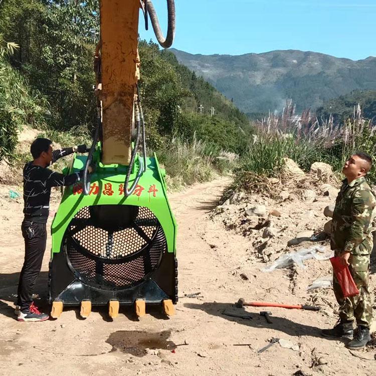 山东菏泽挖掘机网格旋转筛分斗液压滚筒筛分斗操作灵活(图6)