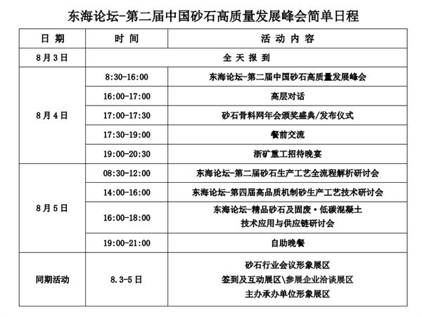 关于召开“东海论坛-第二届中国砂石高质量发展峰会”的通知(图3) 关于召开“东海论坛-第二届中国砂石高质量发展峰会”的通知(图3)