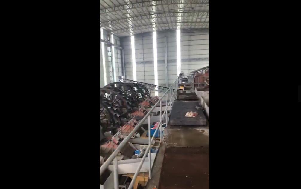 江西石城赣东矿机环保水洗沙机械设备视频轮斗式洗砂机生产视频(图4)