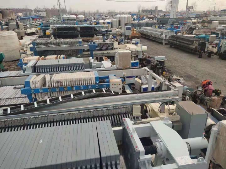 山东梁山二手压滤机，济宁二手压滤机报价，济宁二手自动拉板压滤机(图4)