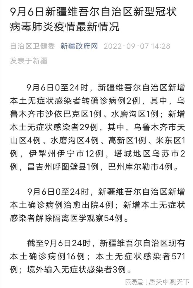 刚刚发布，9月7日新疆疫情最新消息，新增1+23，形势向好(图5)
