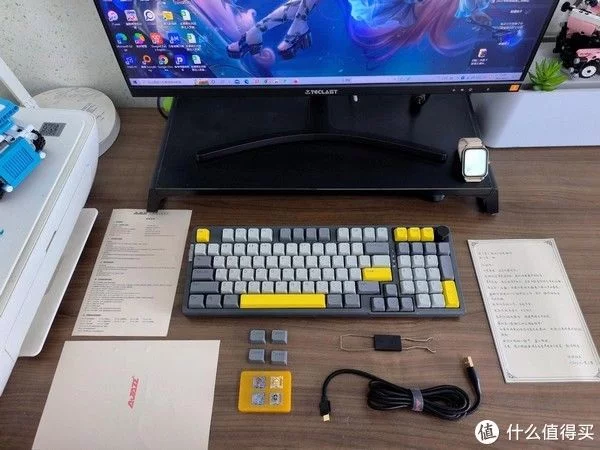 满配98，黑爵AK966热插拔机械键盘，gasket结构、凯华MX冰淇淋轴(图7)